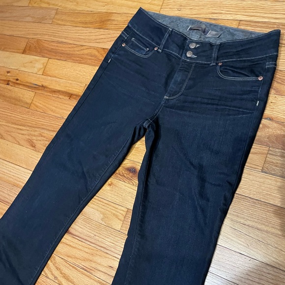 Hidden Hills light Distressed medium Wash western Cowgirl wide Flare Indigo moto - Picture 5 of 10